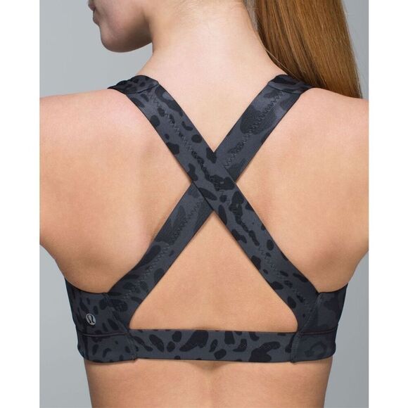 Lululemon In A Flash Sports Bra I Animal Swirl Deep Coal Light / Black Size 2 - Picture 3 of 9